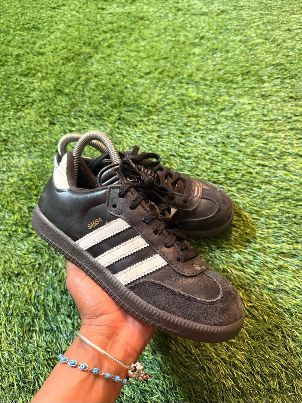 Adidas Samba OG Black White Leather Sneakers Youth US 3.5